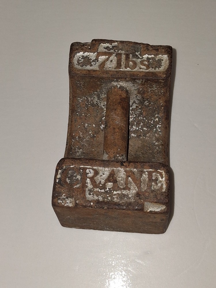Vintage  Cast Iron Crane  Scale Weight 7 Pounds