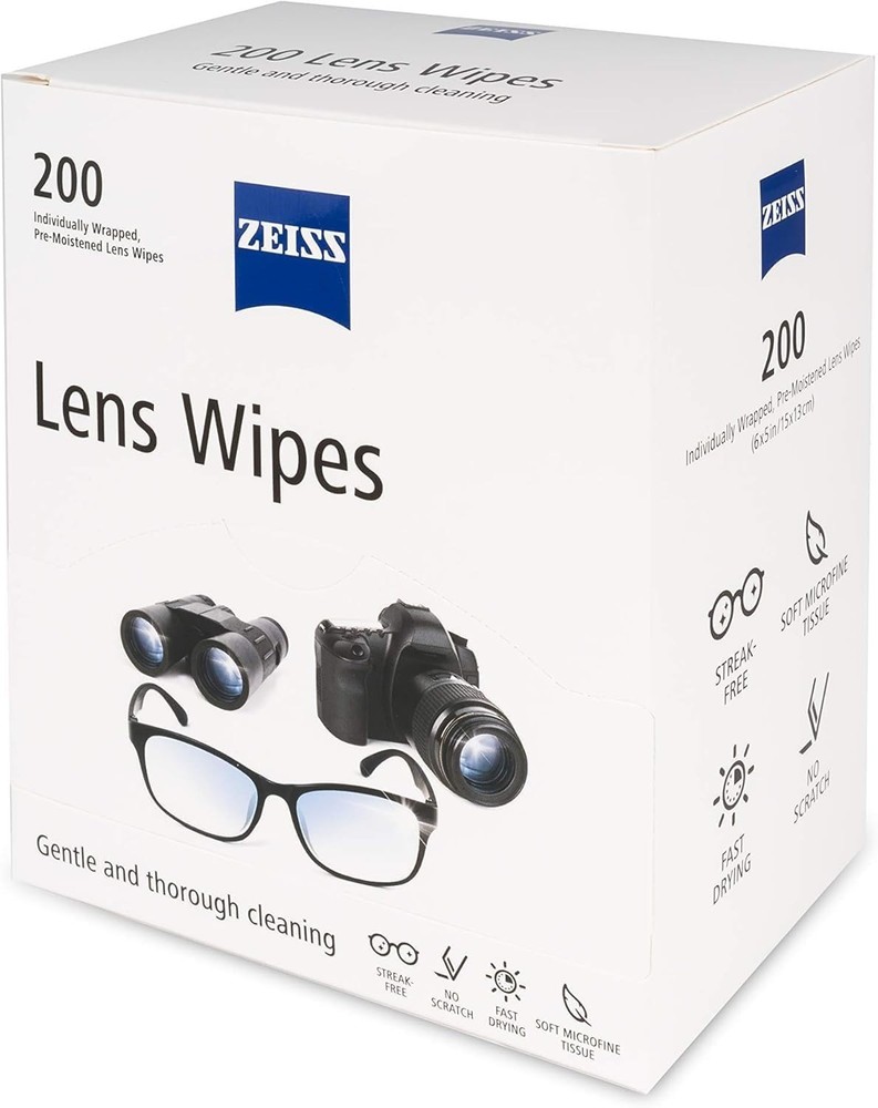 Pre-Moistened Lens Cleaning Wipes, 200 Count