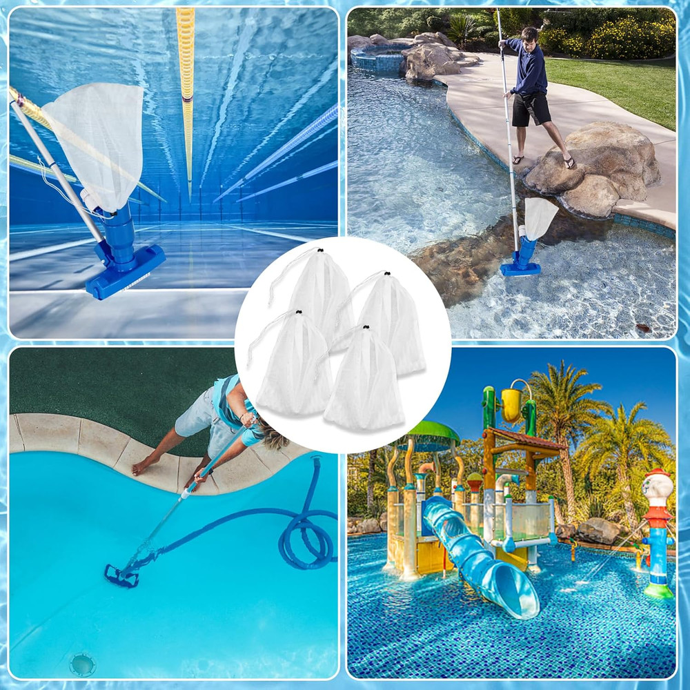 4Pcs Leaf Vacuum Catcher Sweeper Swimming Pool Bag