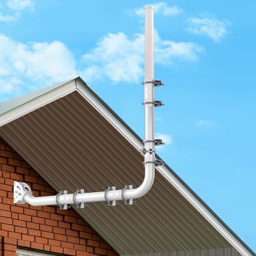 Antenna Mount for Long Wall - Long Eaves Mast Mounting Bracket Kit with 90
