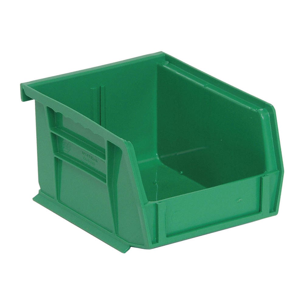 QUANTUM STORAGE SYSTEMS QUS210GN Hang and Stack Bin,Green,PP,3 in 8NEJ4