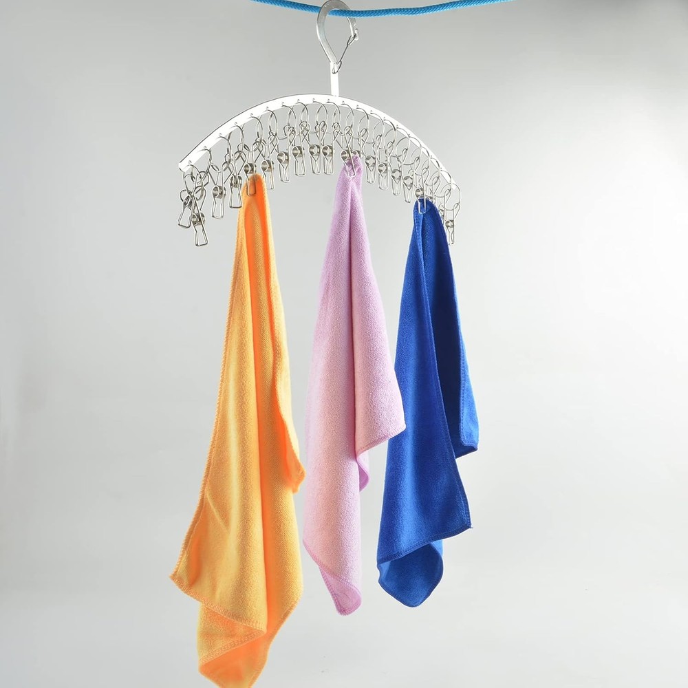 2 Pack Stainless Steel Laundry Drying Rack Windproof Clothes Hangers