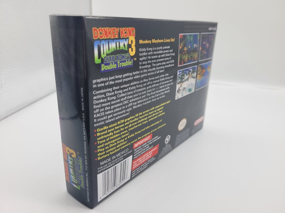 DONKEY KONG COUNTRY 3 SUPER SNES BOX ONLY REPLACEMNT BOX INCLUDES INSERTS+CASE