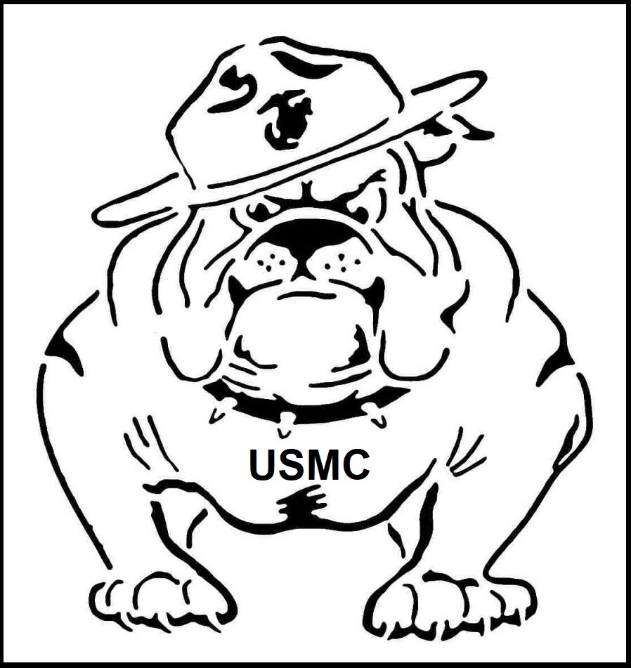 8"x8.5" Clear Plastic Stencil - USMC Bulldog (SN502)*****