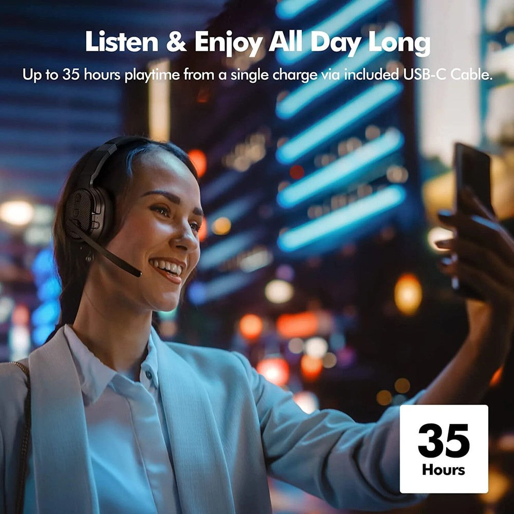 Noise Cancelling Bluetooth Headset Wireless Headphone for Trucker Truck Driver