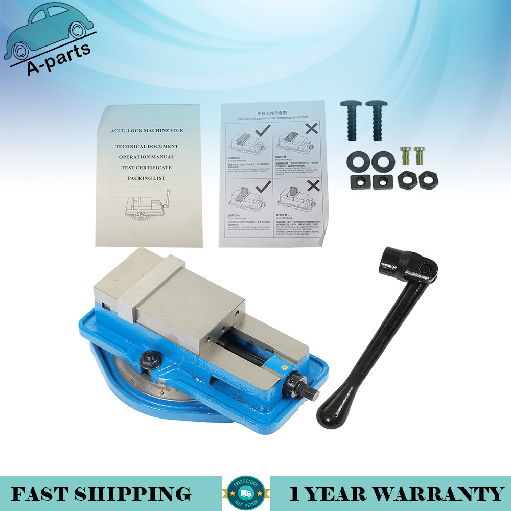 3" Milling Machine Lockdown Vise With 360 Swiveling Base High Precision