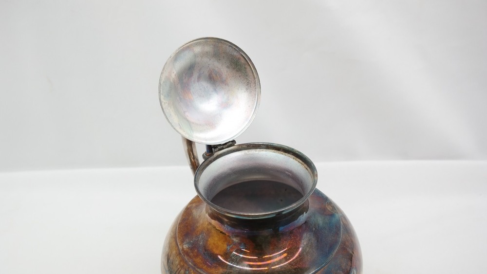 Antique Silver on Copper Footed Teapot S1