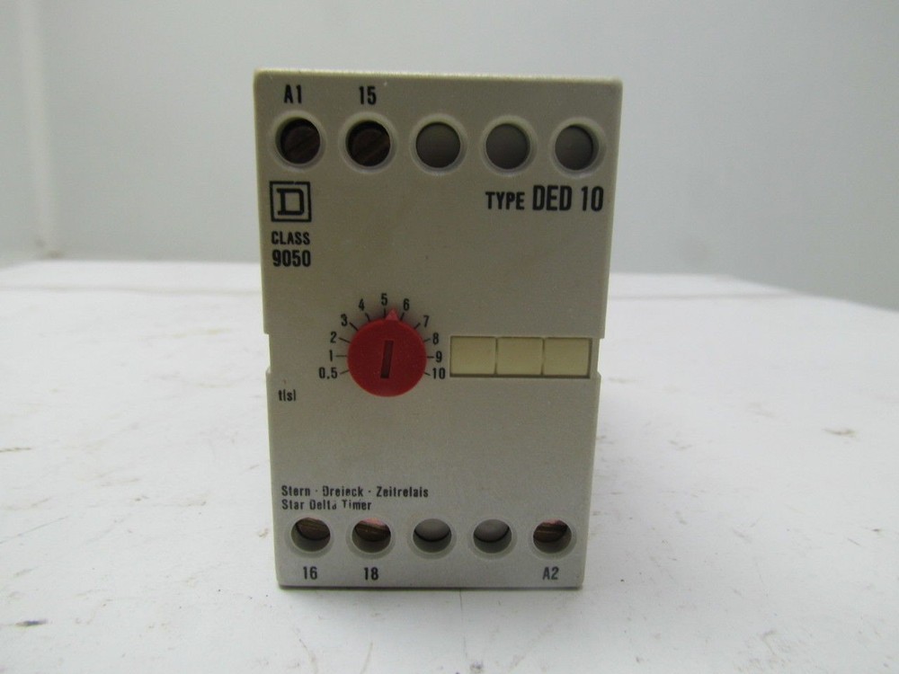 Square D Class 9050 type DED Star delta timer 110VAC 0.5-10 Sec. Adjustable