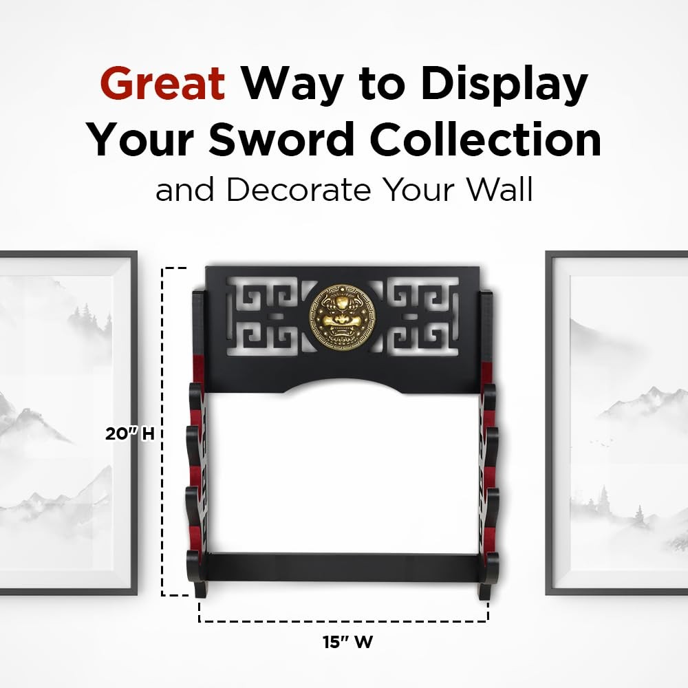 Wall Mount Sword Holder - 4 Tier Options Available - Crafted Using Wood Katan...