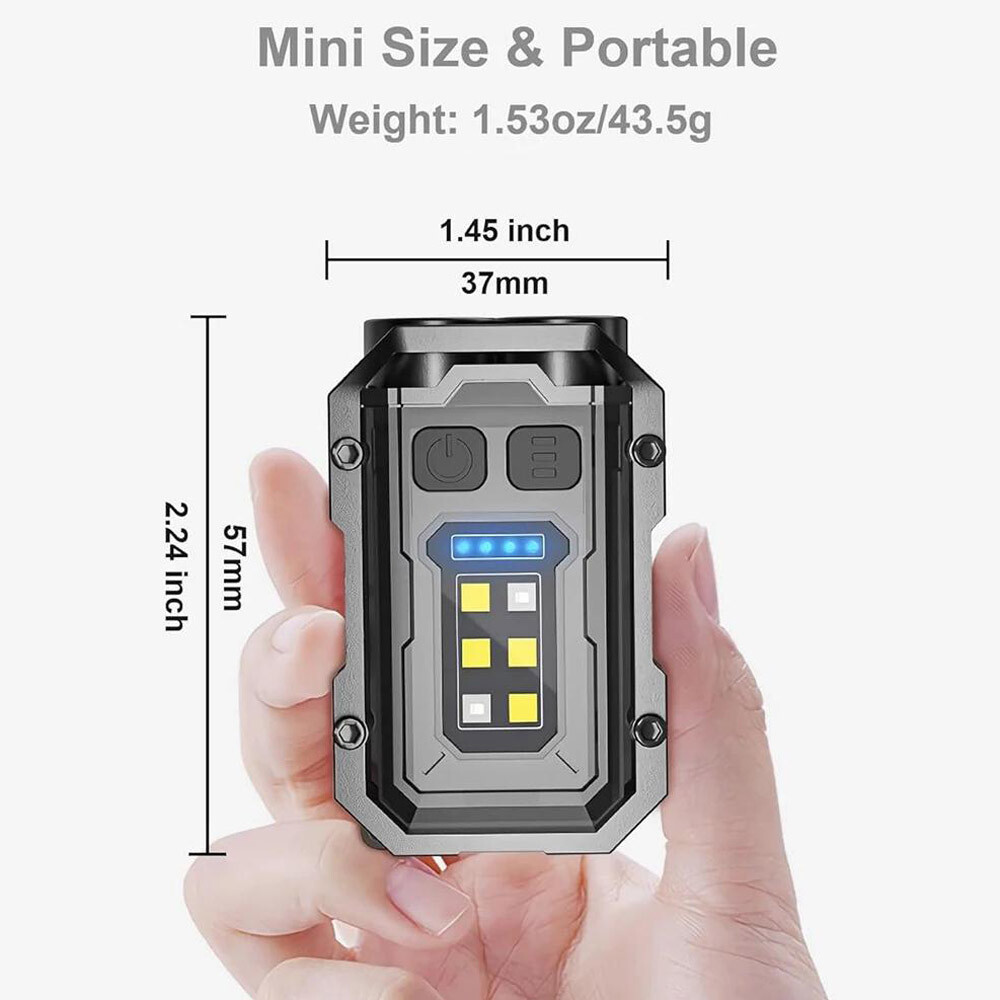 2PCS Rechargeable Mini EDC Keychain Flashlight Compact Pocket COB Light Night US