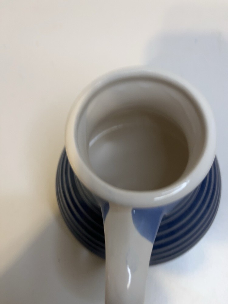 Blue No Spill Wide Base Coffee Mug, Stoneware, Handmade
