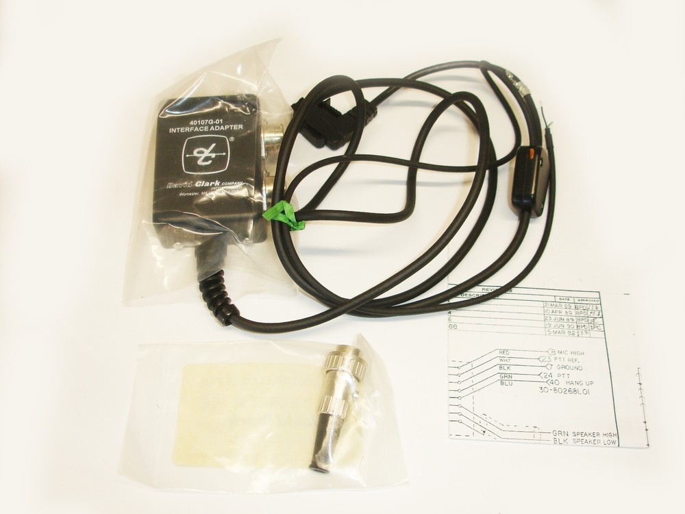 David Clark Radio Interface Adapter P/N : 40107G-01