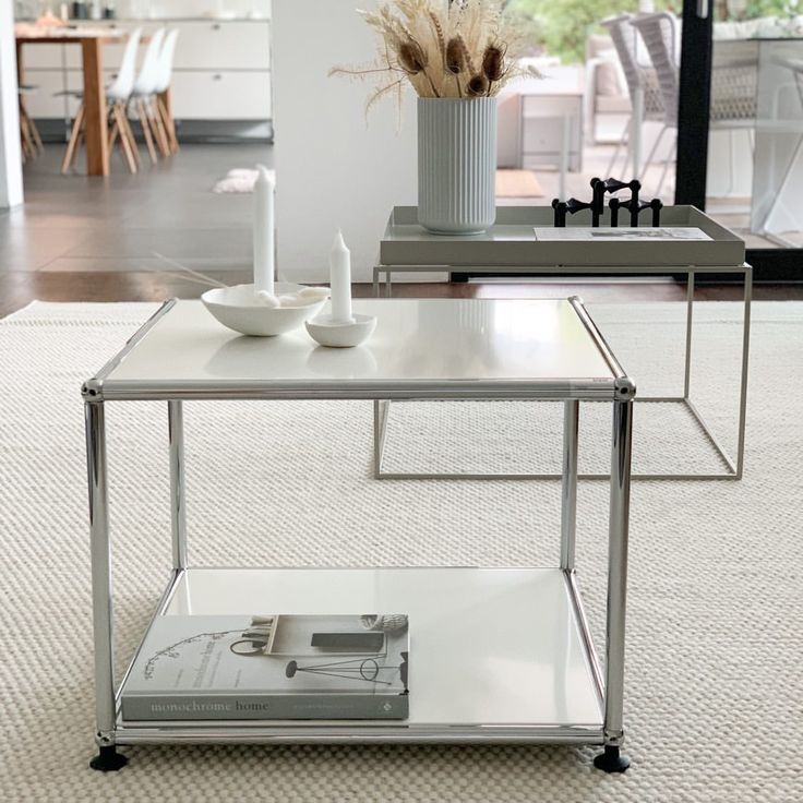 Classic USM Haller Style Compact Nightstand Open Shelf Side Table Bedside Table