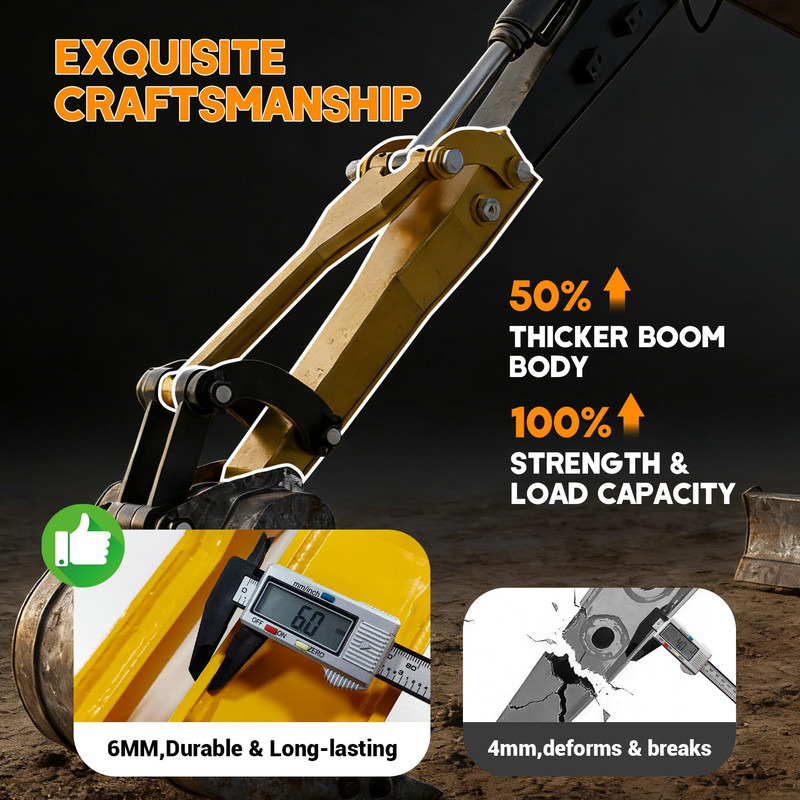 26" Mini Excavator Arm Extension for 0.8-2Ton Machine Quick Attach Ditch Digging