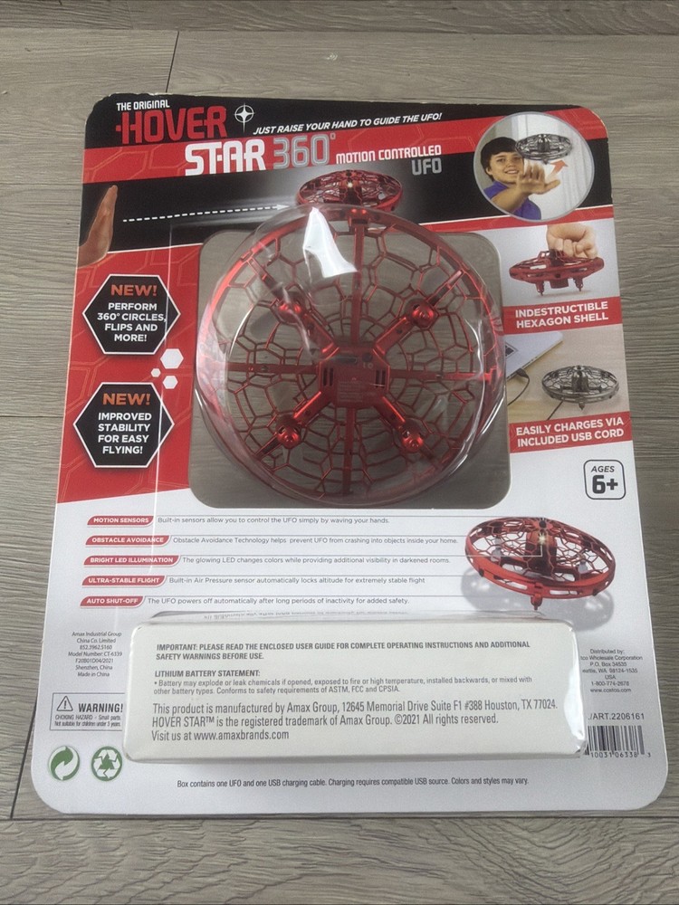 The Original Hover Star 360 Motion Controlled UFO Red - New