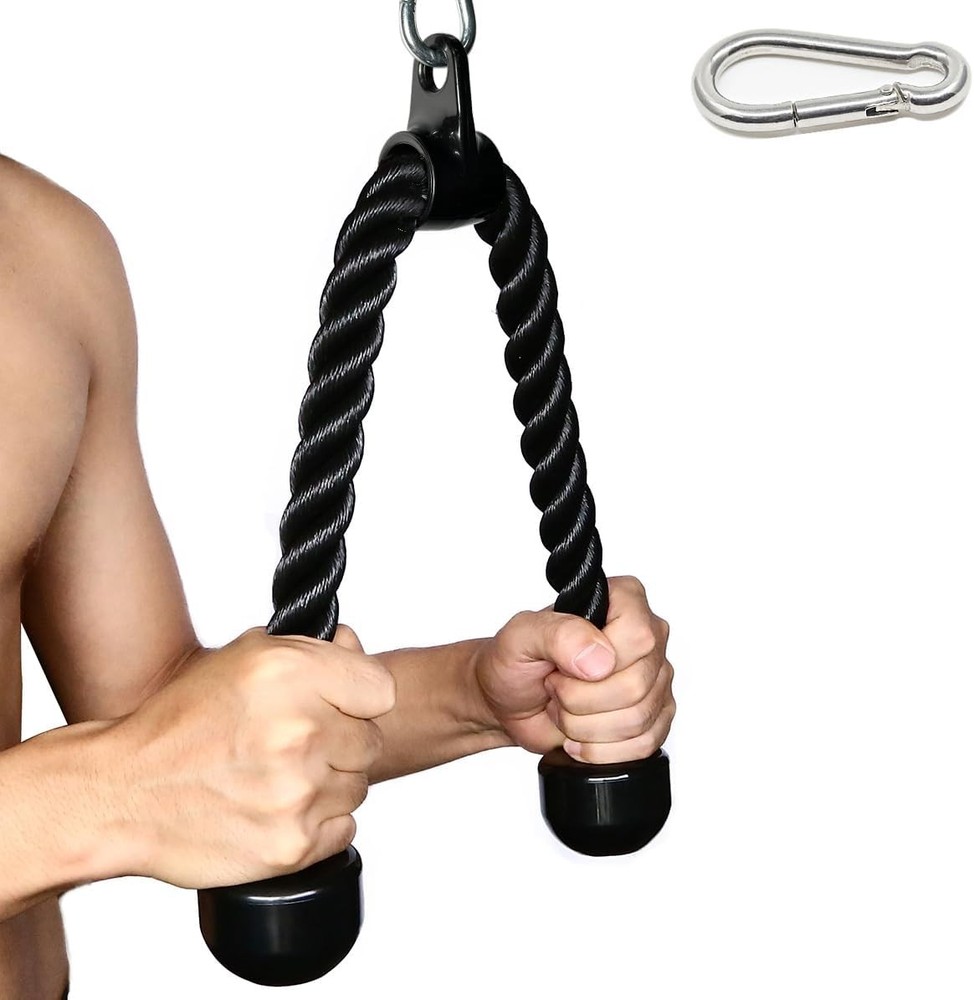 Tricep Rope 27" & 36" Cable Machine Attachment - Fitness Pulldown Accessory