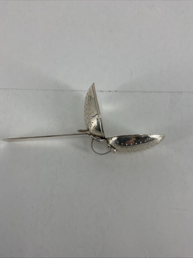 2 PACK Vintage E.P.N.S. Tea Infuser & Sugar Cube Olive Mechanical Tongs