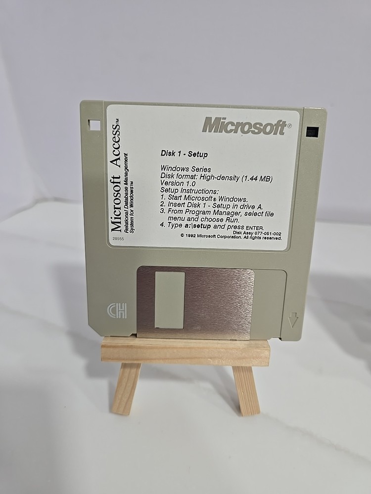 Microsoft Access for Windows 3.5" Disks 1-6 & ODBC Disk Microsoft 1992 MINT