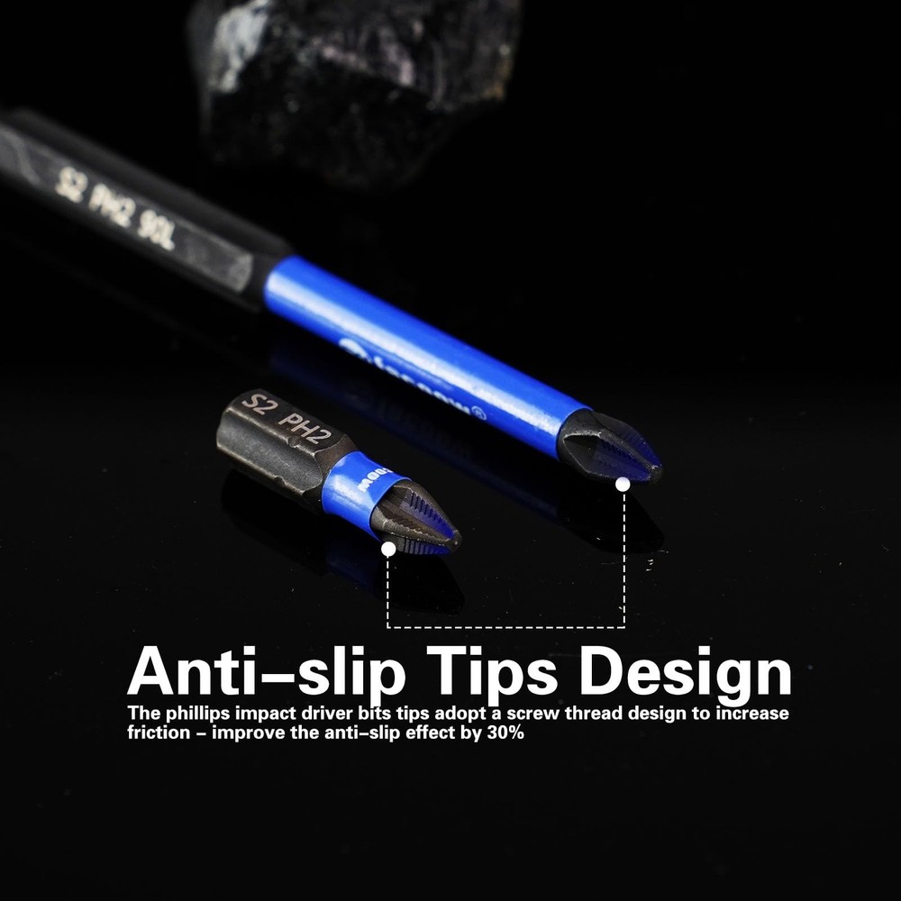 15 Pack Phillips Impact Driver Bits, #2 Phillips Head Magnetic Screwdriver Bits