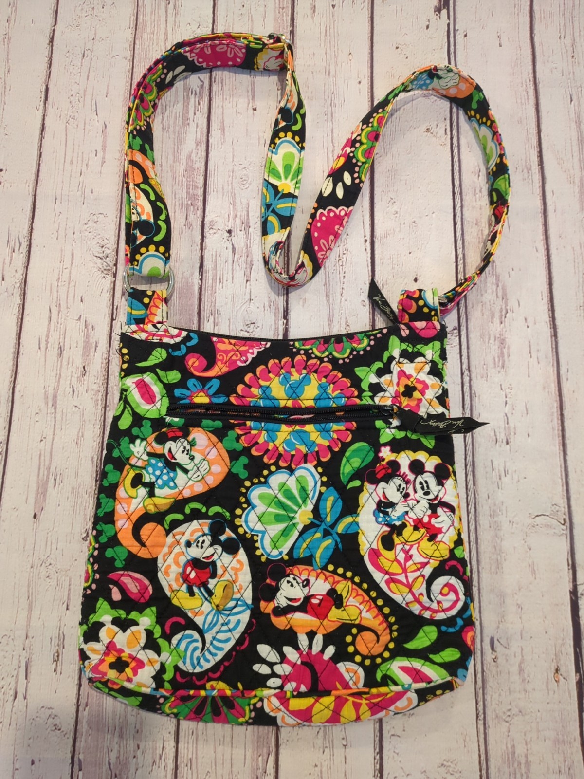 Vera Bradley Crossbody Hipster Disney Midnight With Mickey Minnie Mouse Black