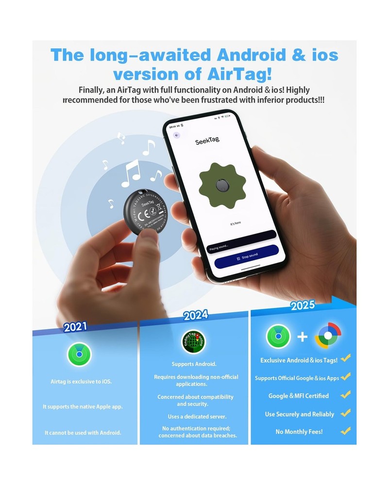 Air Tags for Android,Air Tags-4 Pack Android,Air Tracker Tags with ... Fast Ship