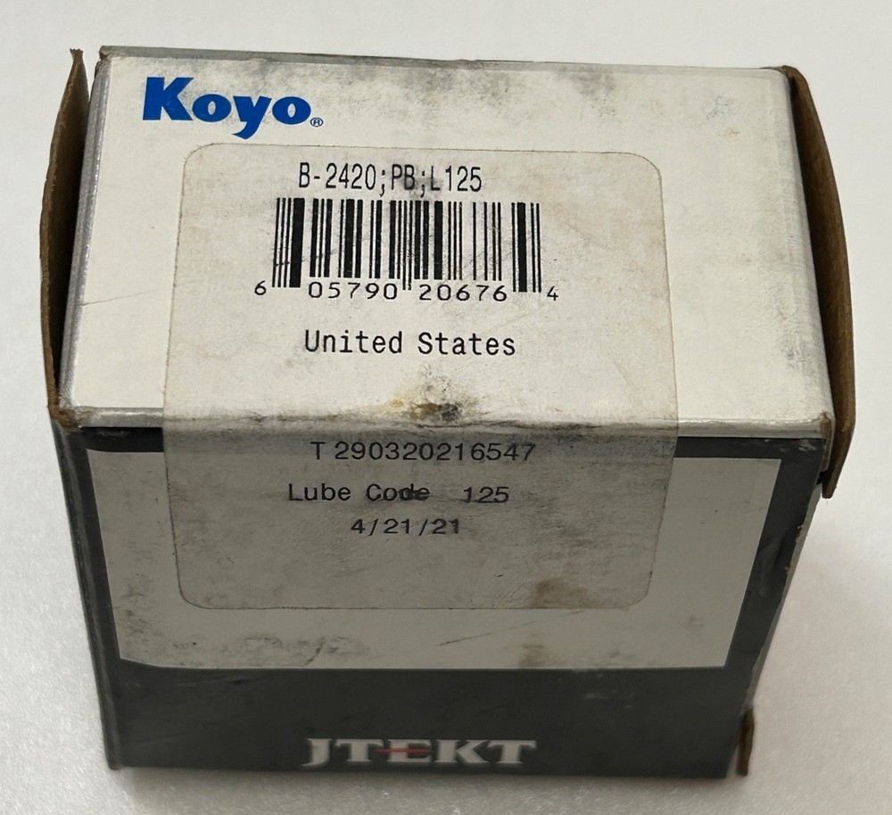 KOYO B-2420 PB L125 FULL COMPLEMENT DRAWN CUP OPEN END NEEDLE ROLLER BEARING