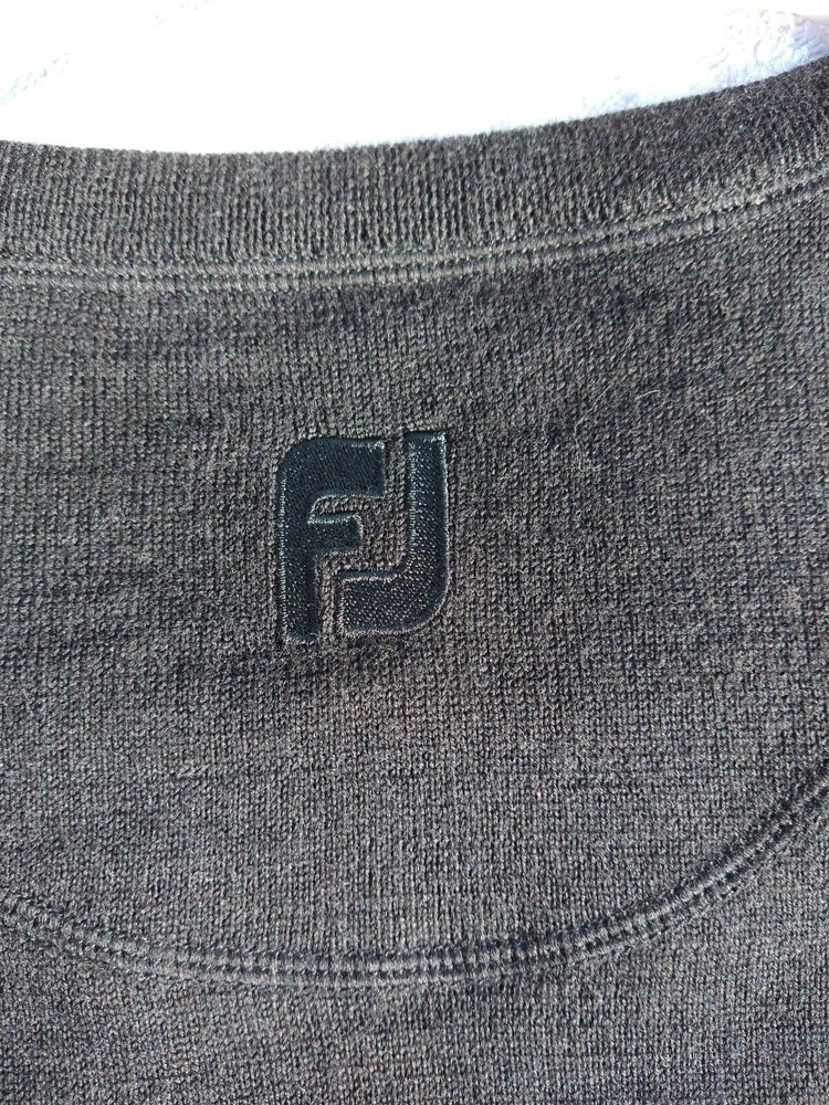 FOOTJOY BLACK WOOL PULLOVER GOLF SWEATER SIZE XL