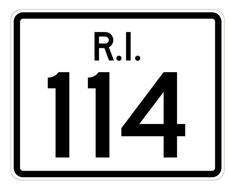 Rhode Island State Road 114 Sticker Decal