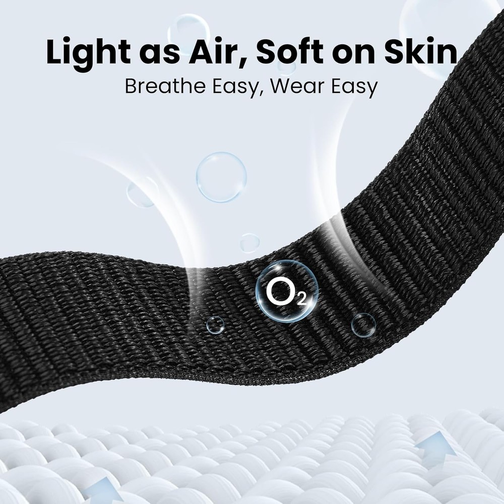 Nylon Loop Strap Compatible with Apple Watch 38mm 40mm 41mm 44mm Adjustable