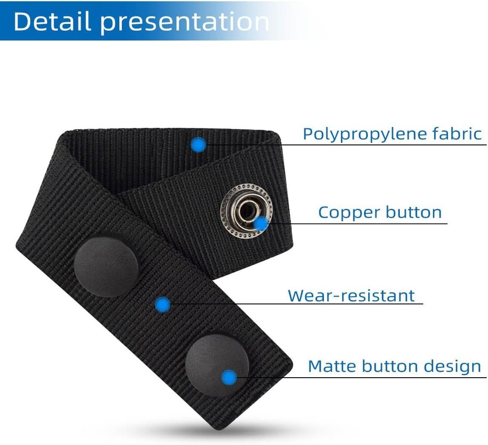4 Pcs Duty Belt Keepers with Double Snaps