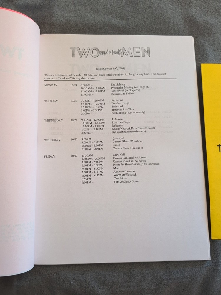 TWO AND A HALF MEN / 2009 TV Table Draft Script Episode 148
