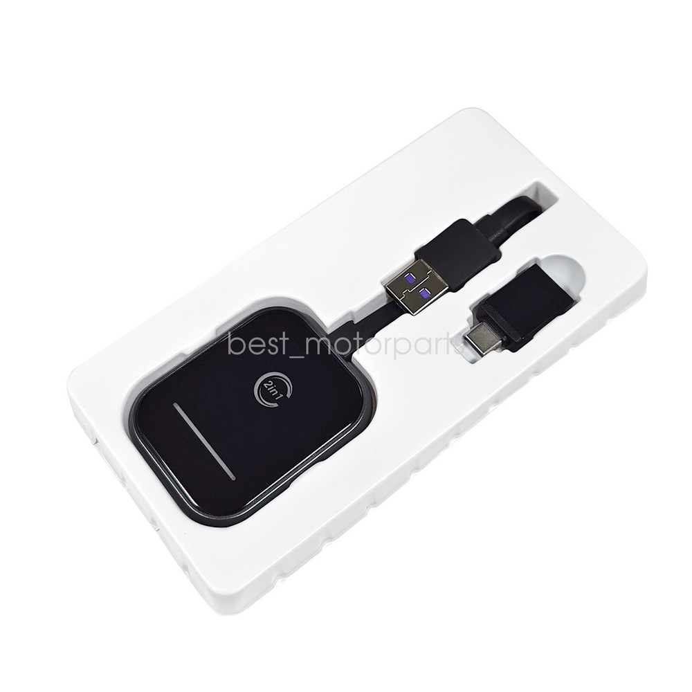 2 in 1 Wireless CarPlay & Android Auto Adapter Converts Wired to Wireless