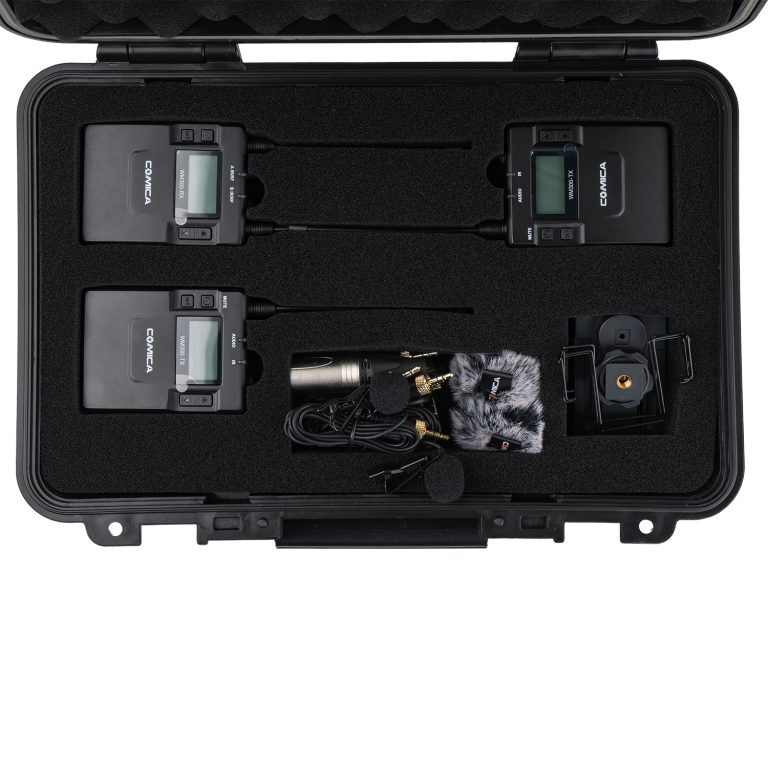 Lavalier Microphone Kit (Li-Ion) with Two Transmitters - Comica