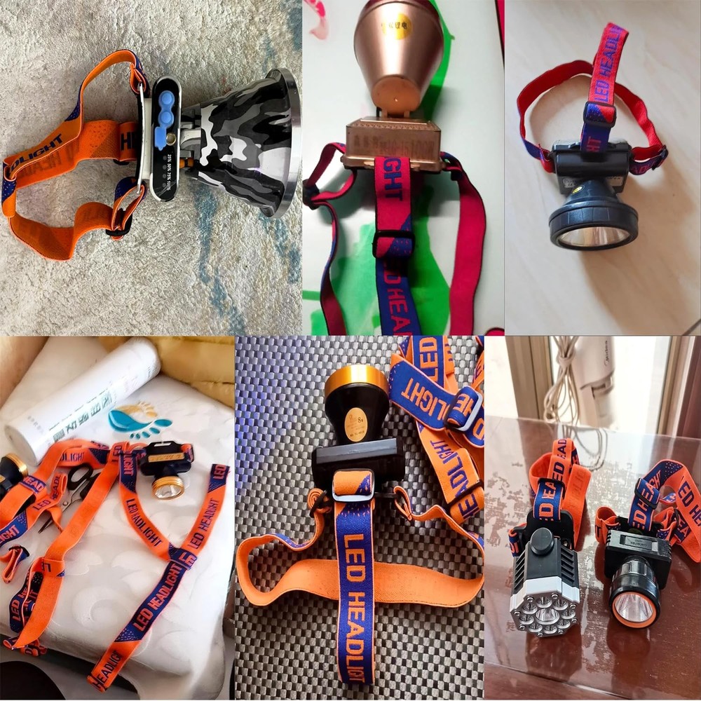 ArrErr 3 Pack Head Lamp Strap Replacement Adjustable High Black, Red, Green