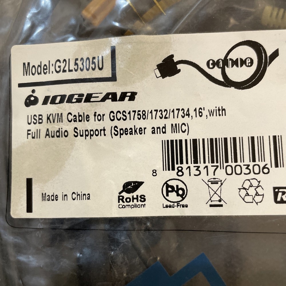 IOGEAR KVM USB Cable With Audio