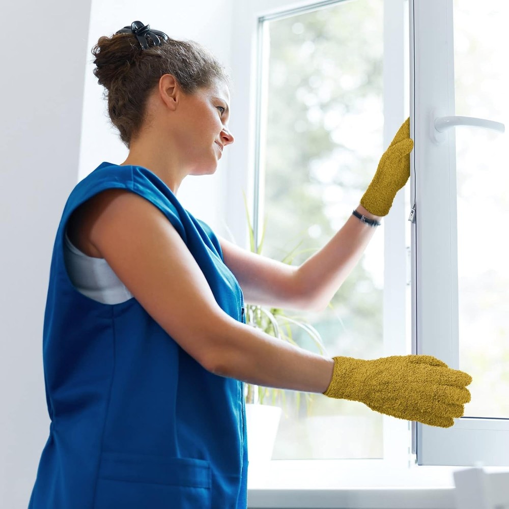 Bencailor 6 Pairs Microfiber Dusting Gloves, Dusting Cleaning Gloves Microfiber
