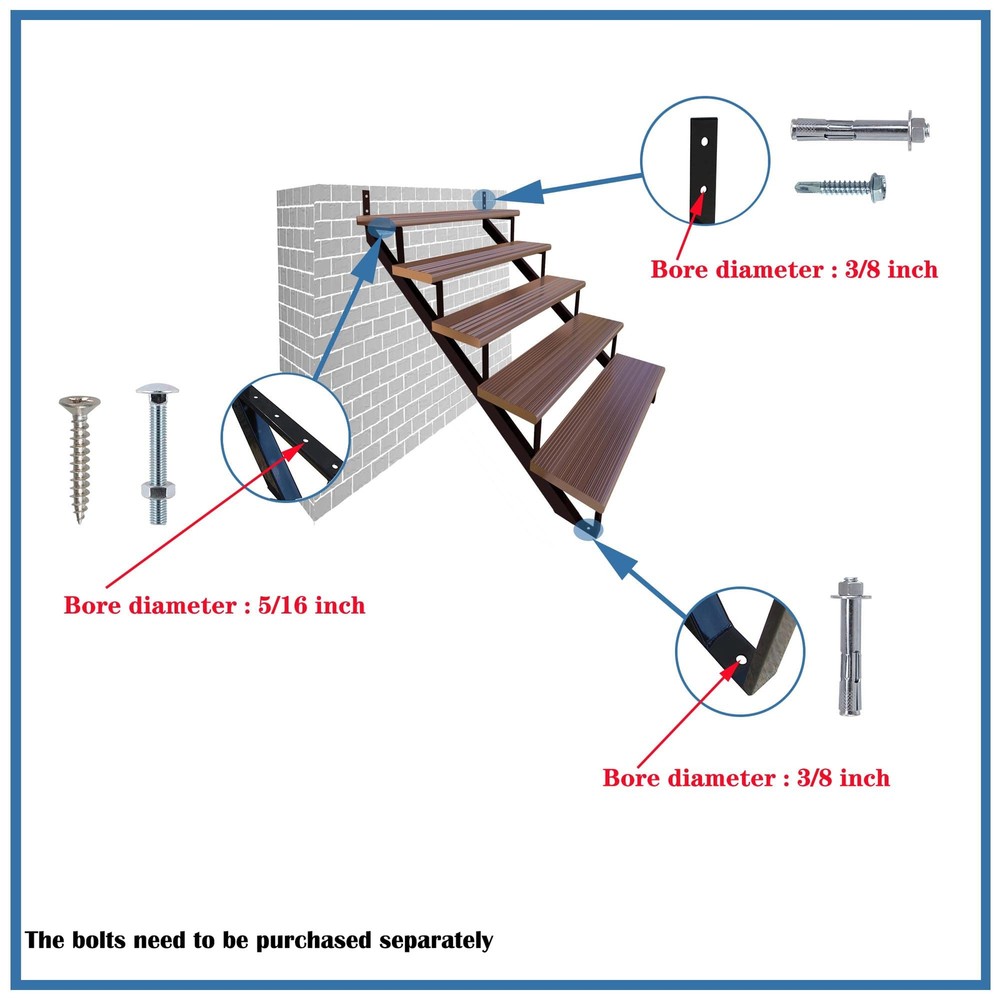Step Riser 2 Step for Deck Height 20 Inches Stair Stringer Step Stringer