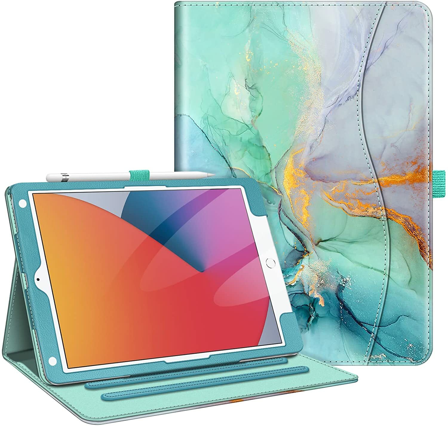 Case for iPad 9th/8th/7th Gen (2021/2020/2019) Multi-Angle Viewing Stand Cover