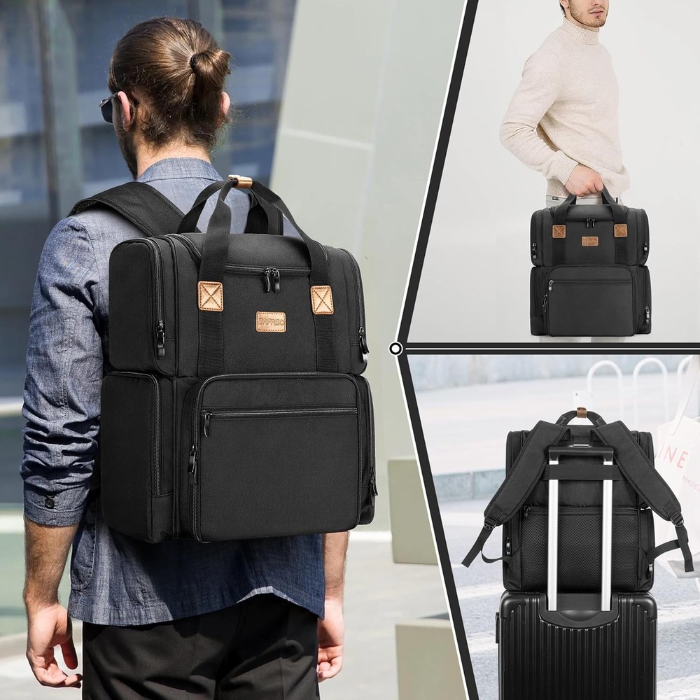 BAFASO Tattoo Backpack with 3 Inner Removable Pouches, Case Black