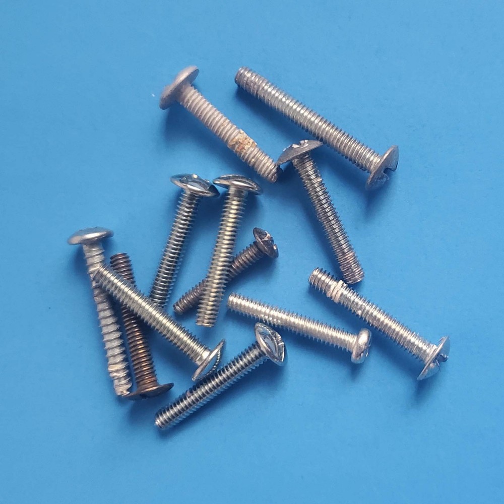 Lot of 10 Brushed Silver Knobs Drawer Pulls with Screws