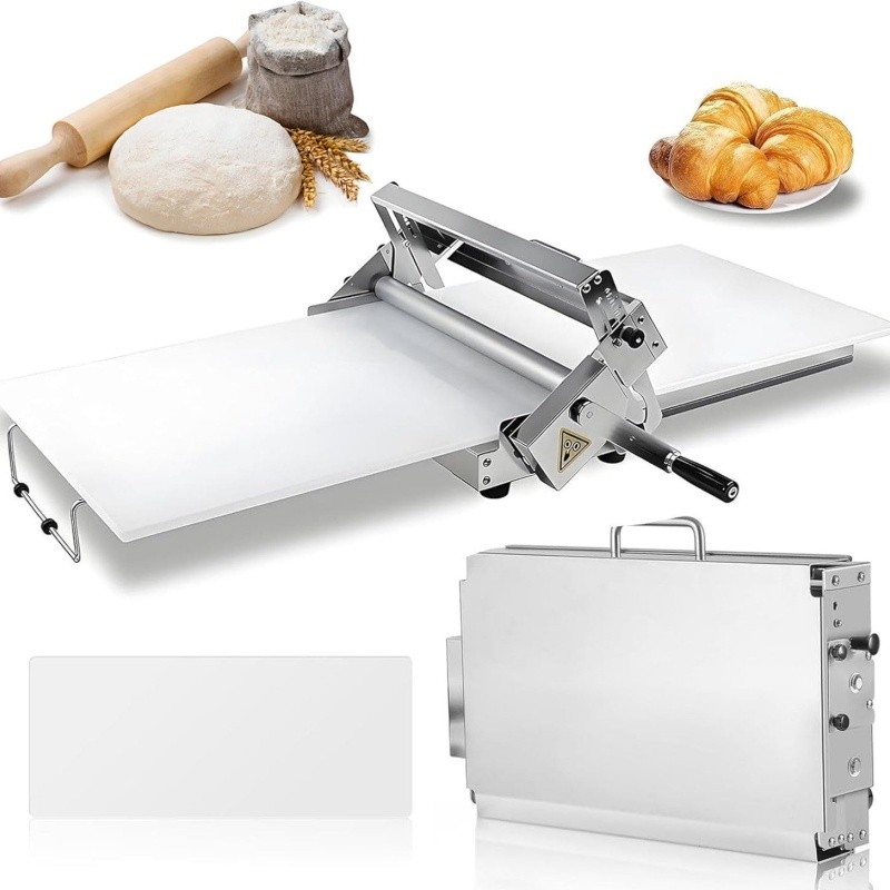 Folding Dough Sheeter with 2 Rolling Boards Manual Dough Roller Machine with 55