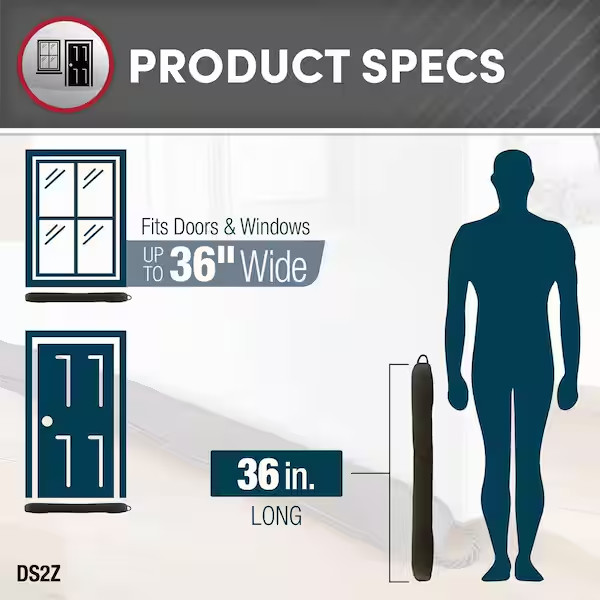 Draft Stop with Zipper Dark Grey