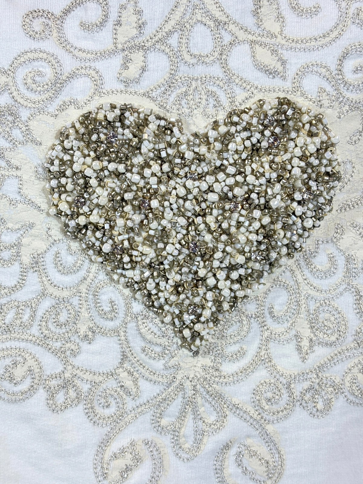 TWISTED HEART BEADED HEART Embroidered Zip Up Faux Fur Trim Hoodie Sz XS NWT