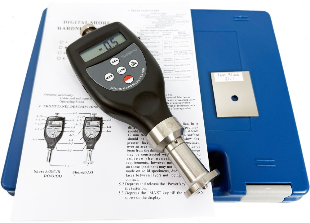 Shore AO Hardness Meter with Under-Voltage Alarm Function Above 90 DO Below 20 D