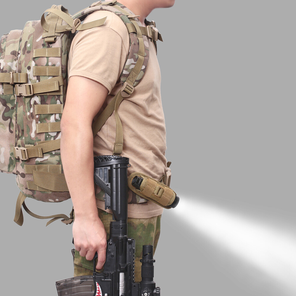 360° Rotatable Tactical LED Flashlight Holster Holder Pouch Carry Belt Case Bag