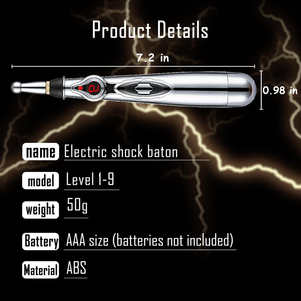 Adjustable Electric Current Zapping Wand with 9 Modes BDSM Electric Shock Bon...