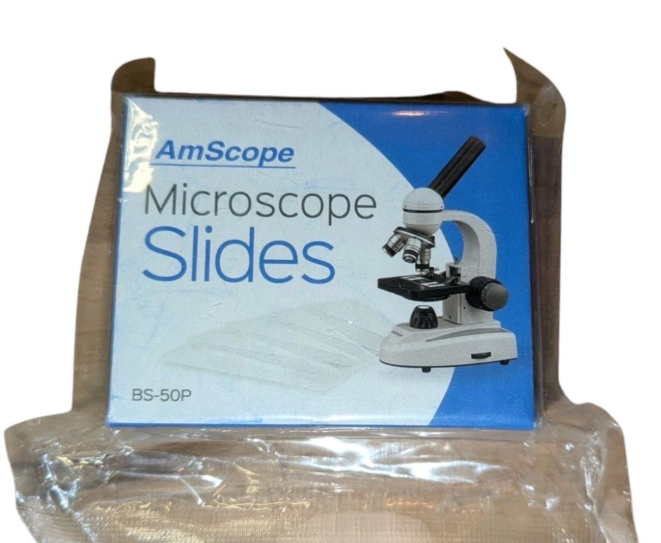 AmScope 50 Pre-Cleaned Blank Microscope Slides Ground Edges .8-1mm Thick