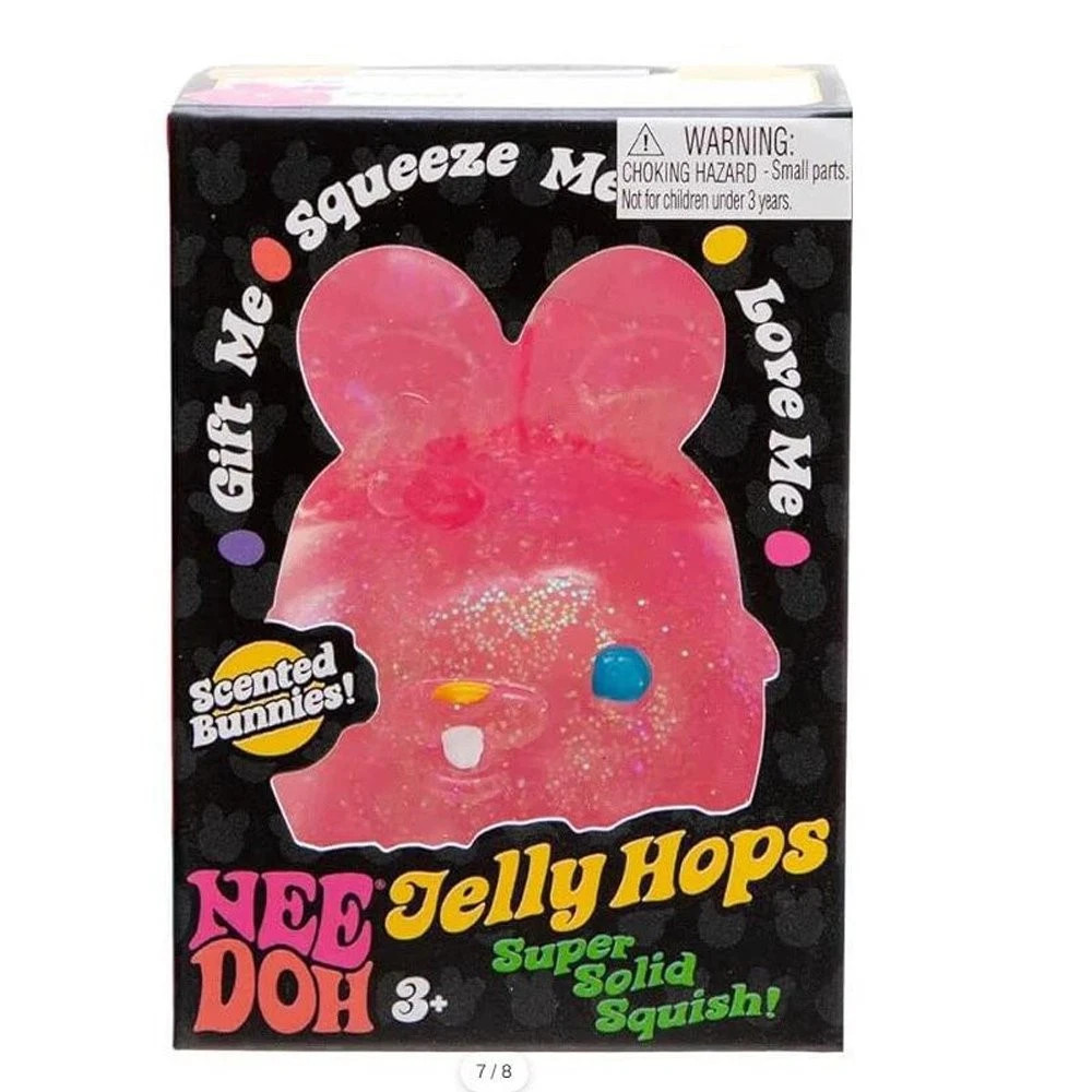 NeeDoh Jelly Hops Scented Sparkly Bunny Super Solid Squish Sensory Pink NEW