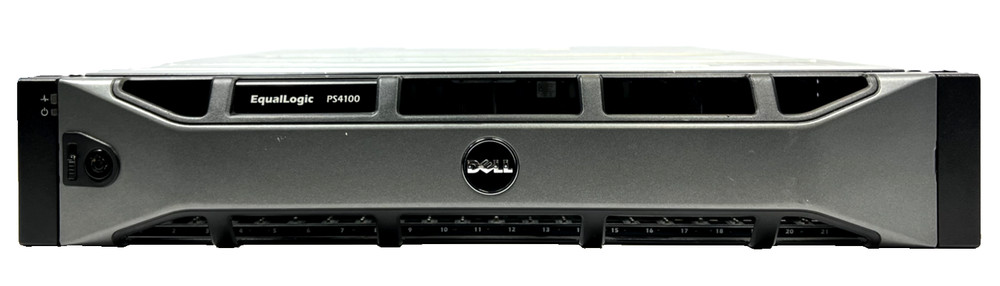 Dell EqualLogic PS4100 E04J 24SFF Storage Array 2x E09M001 Control Module 2x PSU
