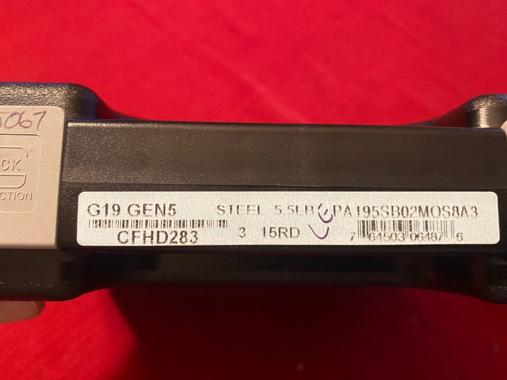Glock G19 Gen 5 Carrying Case Box Padded